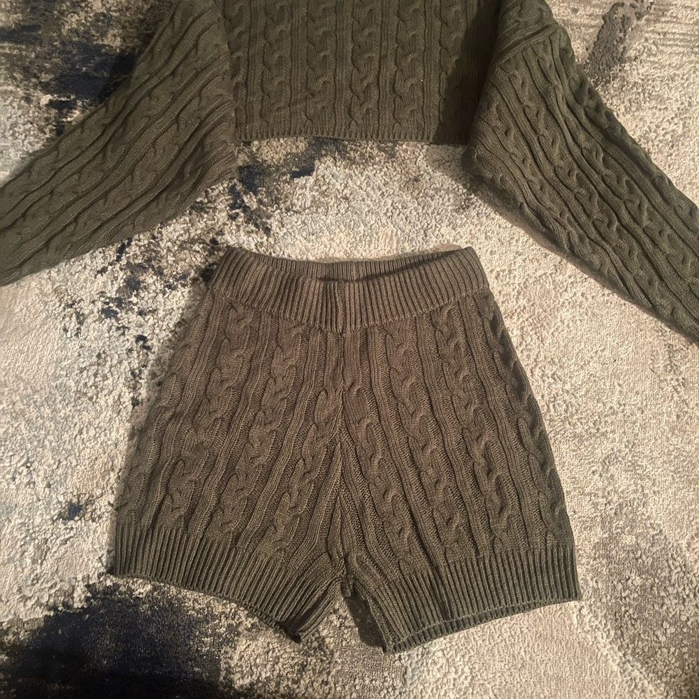 Two Piece Knitted short set